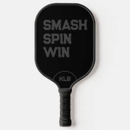 Benutzerdefinierter Smash, Spin, Win Black Monogra Pickleball Schläger