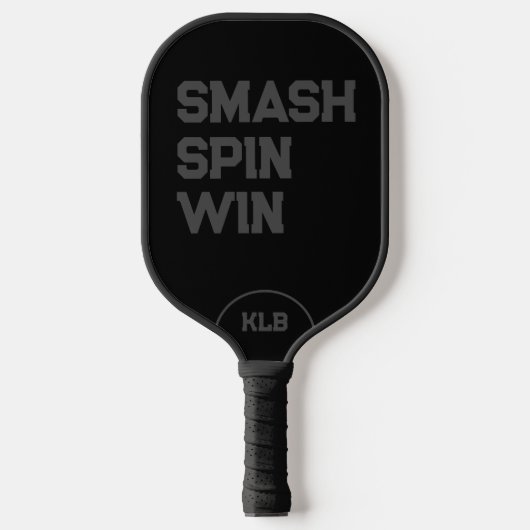Benutzerdefinierter Smash, Spin, Win Black Monogra Pickleball Schläger (Vorderseite)