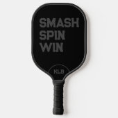 Benutzerdefinierter Smash, Spin, Win Black Monogra Pickleball Schläger (Rückseite)