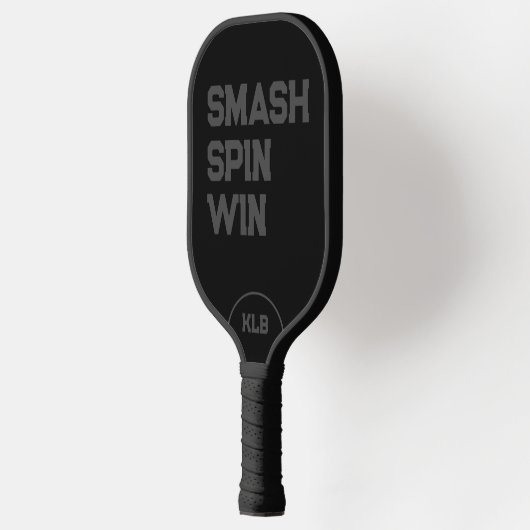 Benutzerdefinierter Smash, Spin, Win Black Monogra Pickleball Schläger (Links)