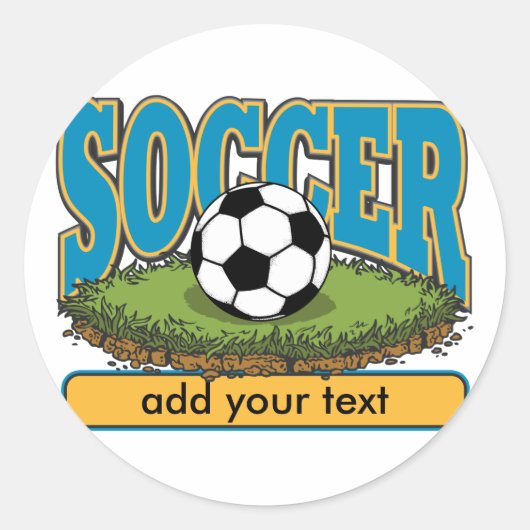 Benutzerdefinierter Soccer Hinzufügen von Text Runder Aufkleber (Vorderseite)