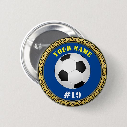 Benutzerdefinierter Soccer - Name und Nummer hinzu Button (Vorne & Hinten)