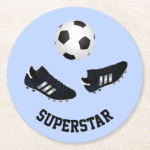 Benutzerdefinierter Soccer-Untersetzer mit blauem 