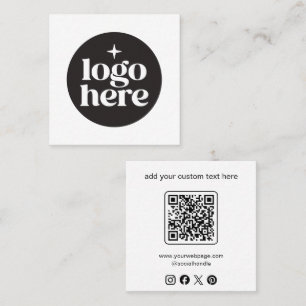 Benutzerdefinierter Social-Media-Logo-QR-Code Quadratische Visitenkarte