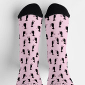 Benutzerdefinierter Soft-Pink-Hintergrund Schwarze Socken (Oben)
