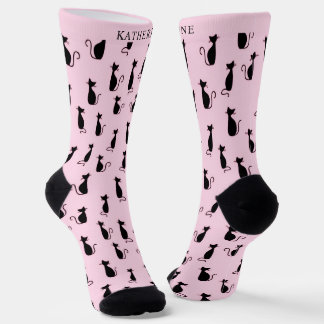 Benutzerdefinierter Soft-Pink-Hintergrund Schwarze Socken