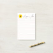 (Benutzerdefinierter Sonnenblumen-Name Geschenk) M Post-it Klebezettel (Auf Schreibtisch)
