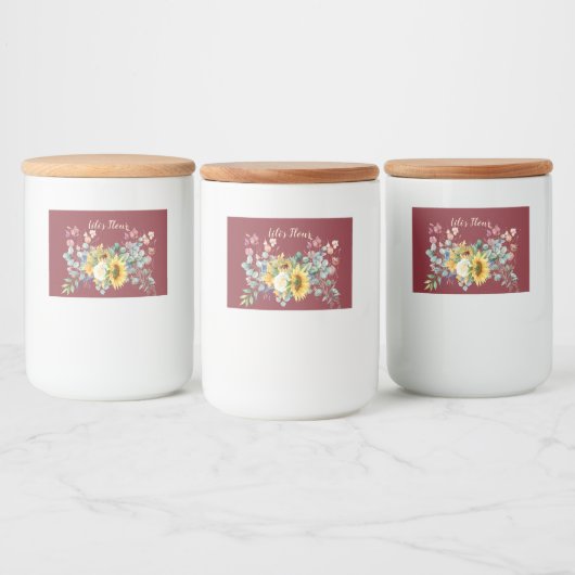 Benutzerdefinierter Sonnenblumenspeicher Lebensmitteletikett (Flaschen)