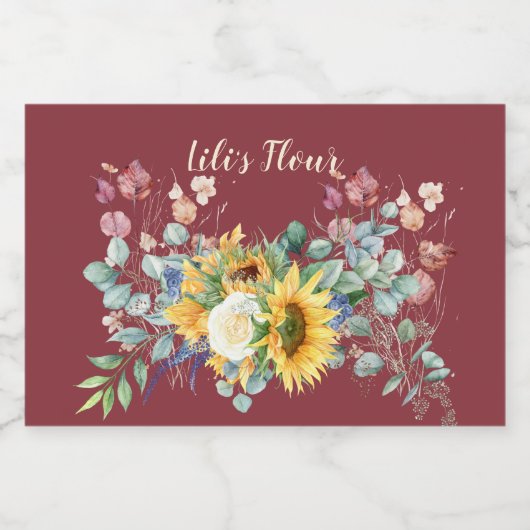 Benutzerdefinierter Sonnenblumenspeicher Lebensmitteletikett (Einzelnes Label)