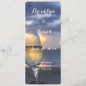 Benutzerdefinierter Sonnenuntergang auf der Hochze Menükarte (Rückseite)