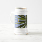 Benutzerdefinierter Sonniger Kaffee Tropical Yucca Bierglas (Vorderseite Links)