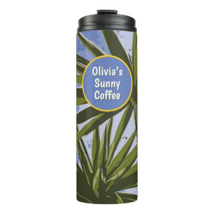 Benutzerdefinierter Sonniger Kaffee Tropical Yucca Thermosbecher