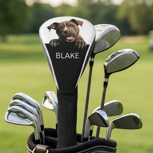 Benutzerdefinierter spähender Pitbull-Hund Minimal Golf Headcover