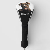 Benutzerdefinierter spähender Pitbull-Hund Minimal Golf Headcover (Vorderseite)