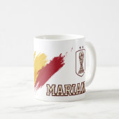Benutzerdefinierter Spanien Weltmeister Becher Kaffeetasse (VorderseiteRechts)