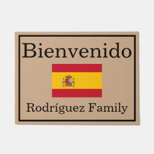 Benutzerdefinierter spanischer Flaggenfamilienname Fußmatte