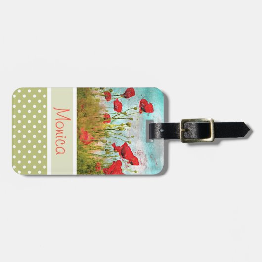 Benutzerdefinierter Spaß Klassische Mohnblumen-Blu Gepäckanhänger (Vorderseite horizontal)