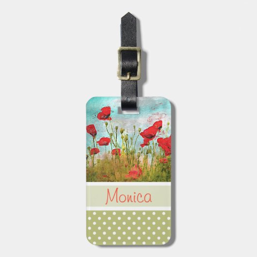 Benutzerdefinierter Spaß Klassische Mohnblumen-Blu Gepäckanhänger (Vorderseite vertikal)