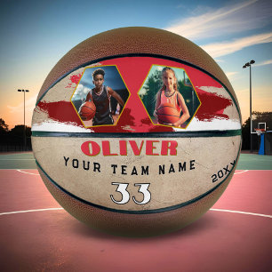 Benutzerdefinierter Spielername Nummer Team 2 Foto Basketball