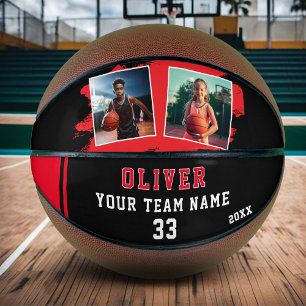 Benutzerdefinierter Spielername Nummer Team 2 Foto Basketball