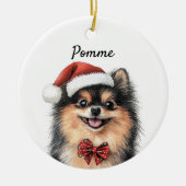 Benutzerdefinierter Spitz Hund Keramik Ornament (Vorne)