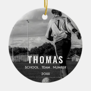 Benutzerdefinierter Sportfoto-Schmuck Keramik Ornament