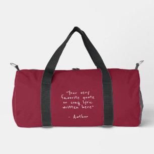 Benutzerdefinierter Spruch - erstellen Sie Ihren e Duffle Bag