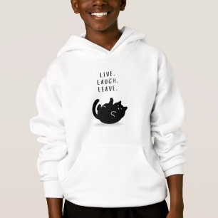 Benutzerdefinierter Spruch Schwarze Katze Lebe Lac Hoodie