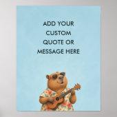 Benutzerdefinierter Spruch Ukulele Capybara Lustig Poster (Vorne)