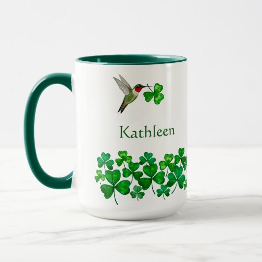 Benutzerdefinierter St. Patrick-Kolibri Tasse (Links)