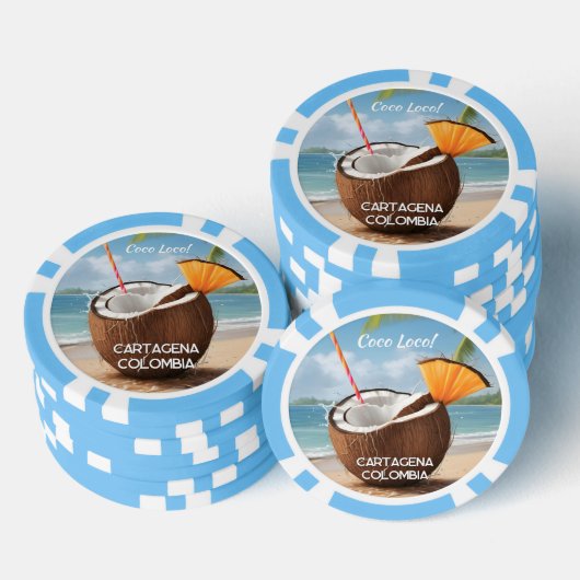 Benutzerdefinierter Standort Coco Loco Pokerchips (Stapel)