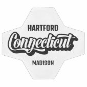 Benutzerdefinierter Standort & Name Connecticut Fußball (Flach)