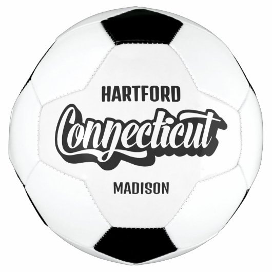 Benutzerdefinierter Standort & Name Connecticut Fußball (Vorderseite)