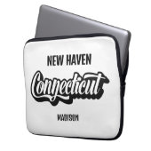 Benutzerdefinierter Standort & Name Connecticut Laptopschutzhülle (Vorderseite Links)