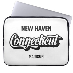 Benutzerdefinierter Standort & Name Connecticut Laptopschutzhülle
