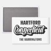 Benutzerdefinierter Standort & Name Connecticut Magnet (Vorderseite/Rückseite)