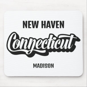 Benutzerdefinierter Standort & Name Connecticut Mousepad
