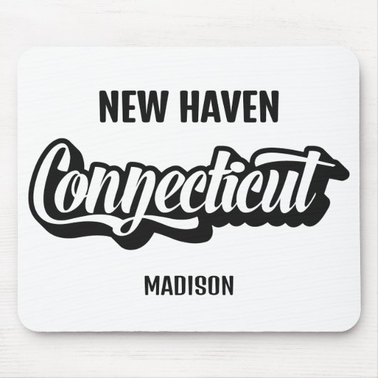 Benutzerdefinierter Standort & Name Connecticut Mousepad (Vorne)