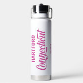 Benutzerdefinierter Standort & Name Connecticut Trinkflasche (Hinten)