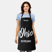 Benutzerdefinierter Standort, Name & Farbe Ohio Schürze (Getragen)
