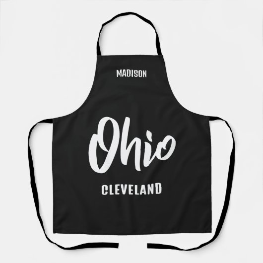 Benutzerdefinierter Standort, Name & Farbe Ohio Schürze (Vorderseite)