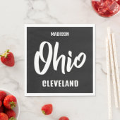 Benutzerdefinierter Standort, Name & Farbe Ohio Serviette (Beispiel)