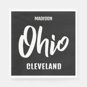 Benutzerdefinierter Standort, Name & Farbe Ohio Serviette