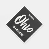 Benutzerdefinierter Standort, Name & Farbe Ohio Serviette (Ecke)