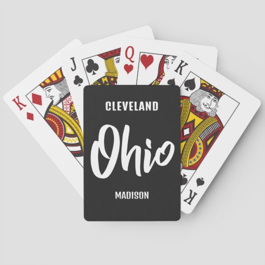 Benutzerdefinierter Standort, Name & Farbe Ohio Spielkarten (Rückseite)