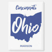 Benutzerdefinierter Standort & Name Ohio Magnet (Vorderseite)