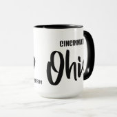Benutzerdefinierter Standort & Name Ohio Tasse (VorderseiteRechts)
