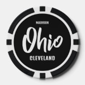 Benutzerdefinierter Standort, Name und Farbe Ohio Pokerchips (Vorderseite)