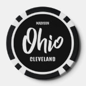 Benutzerdefinierter Standort, Name und Farbe Ohio Pokerchips (Rückseite)