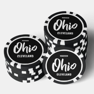 Benutzerdefinierter Standort, Name und Farbe Ohio Pokerchips